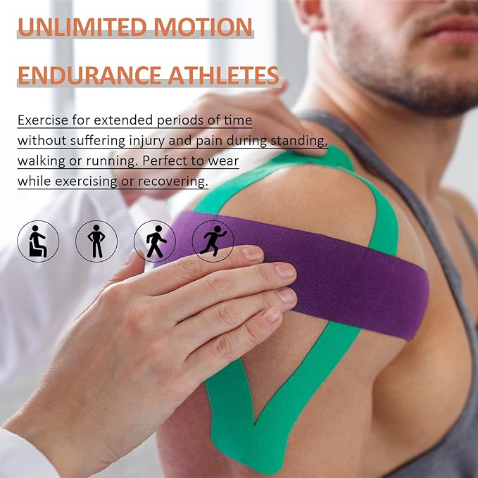 Kinesiology Tape Roll 35M, K Tape Knee Support Uncut Roll, Muscle Tape for Pain Relief, Beige