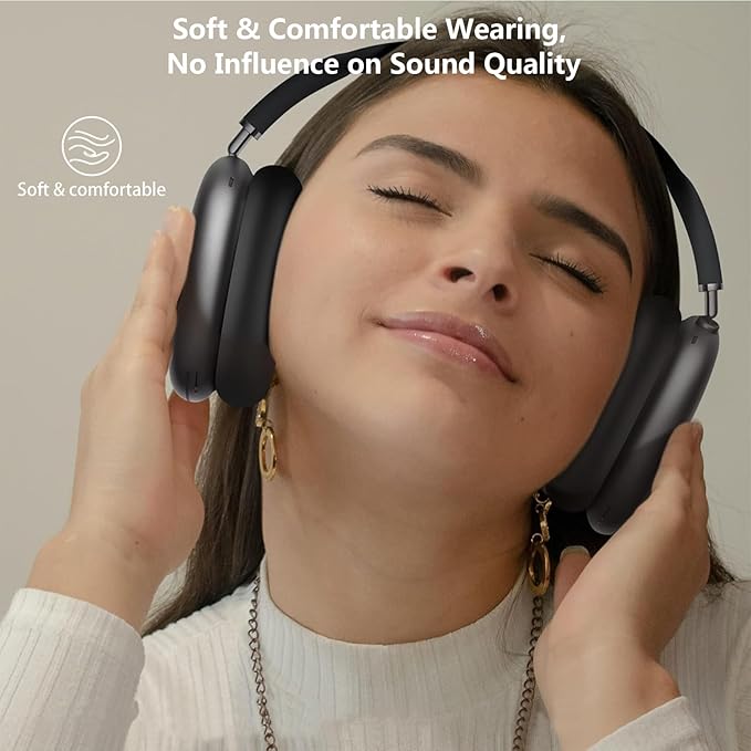 for AirPods Max Case Earpads Case Cover,EarCups Cover Protector,Soft Silicon Ear pad Cover for Airpods Max Accessories,Anti-Scratch No-Yellow Sweatproof Washable AirPod Max Case Cover-Black