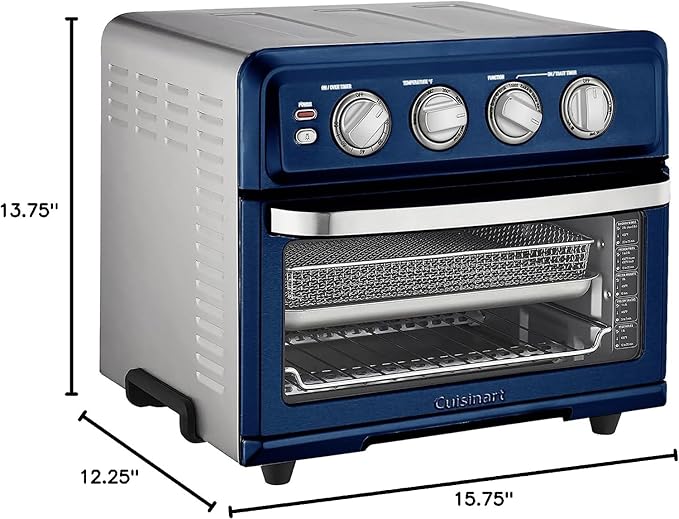 Cuisinart Air Fryer + Convection Toaster Oven, 8-1 Oven with Bake, Grill, Broil & Warm Options, Stainless Steel, TOA-70 (Navy Blue)