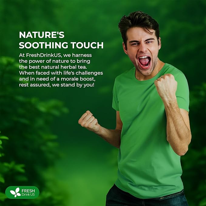 FreshDrinkUS, 12 Packs of Premium Herbal Kidney Support Tea – Ginseng Six Treasure Blend, 9 Powerful Ingredients, 10g/Bag – Men's Wellness Tea with Ginseng and Five Treasure Aid Root.