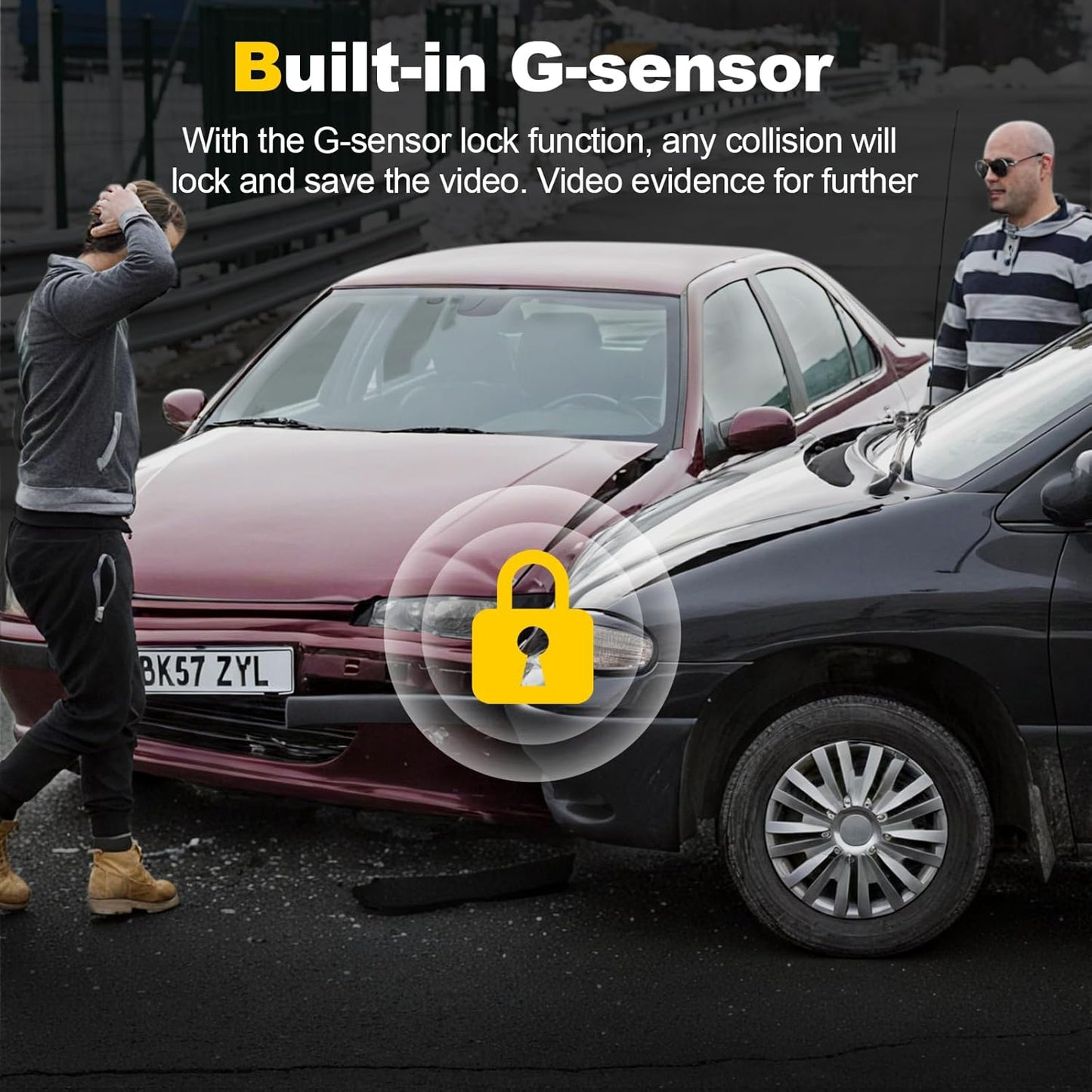 Dash Camera, 4K/1080p Dash Camera Front and Rear, Built-in 5GWiFi, Dash Cam with 64GB SD Card, Full HD 2.0” IPS Screen, for App Control, G-Sensor, Loop Recording, and Parking Mode