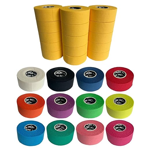 Ringside 1" Athletic Trainers Tape, Cotton Kinesiology Tape for Combat Sports, Adhesive, 30 Foot Rolls, Gold, 15 Rolls