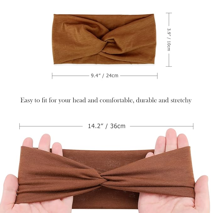 DRESHOW Headbands for Women Girls Vintage Headband Knotted Headwraps Criss Cross Hair Bands Accessories