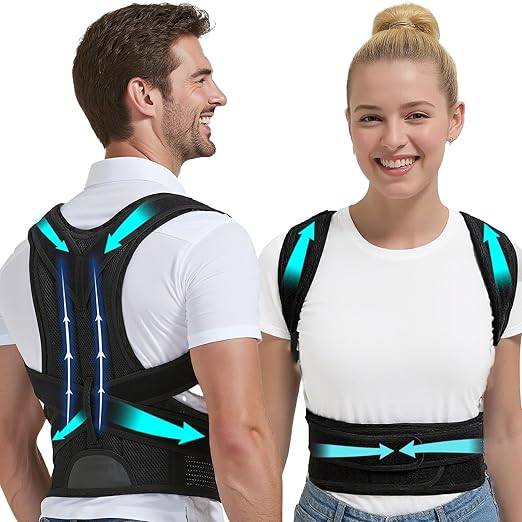 Back Brace and Posture Corrector for Men and Women Adjustable Back Straightener Posture Corrector, Scoliosis and Hunchback Correction, Spine Corrector, Support for Upper Lower Back Pain Relief