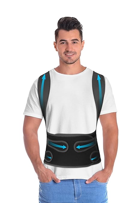 BLITZU Posture Corrector for Women and Men - Adjustable Back Brace & Straightener for Scoliosis, Hunchback Correction, Neck & Back Pain, Spine Corrector, Back Support and Posture Trainer. L