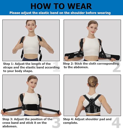 Posture Corrector for Men, and Women, Best suit for Slim body type, Comfortable Upper and Back Brace, Adjustable Back Straightener Support for Back, Shoulder and Neck, Breathable Back Brace, Spine Pain Relief (Medium)
