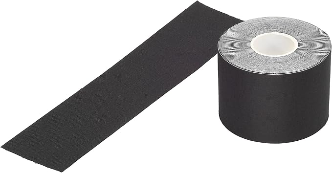 Copper Infused Kinesiology Tape, Water Resistant Premium Elastic Tape, Hypoallergenic, Ideal for Muscle Support & Injury Prevention (Black)