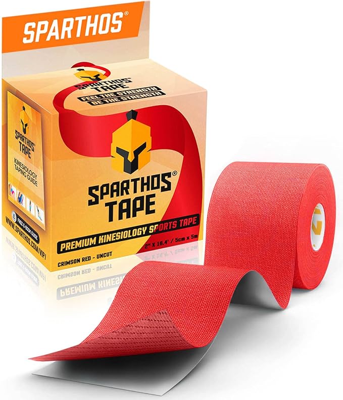 Sparthos Kinesiology Tape - Incredible Support for Athletic Sports and Recovery - Free Kinesiology Taping Guide! - Uncut 2 inch x 16.4 feet Roll