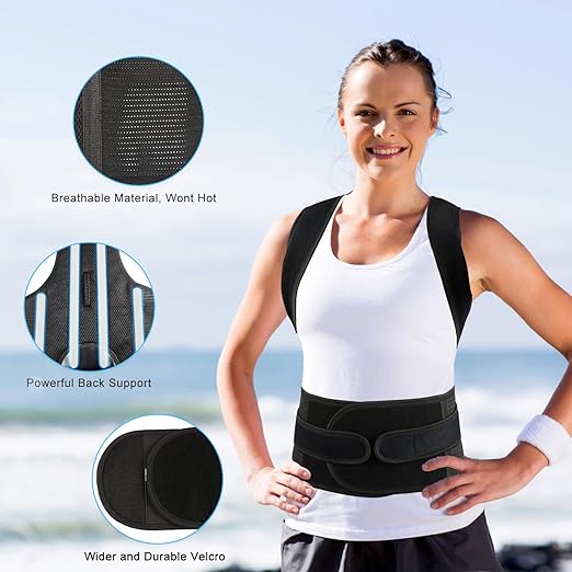 PAZAPO Posture Corrector for Men and Women - Back Brace Full Back Support Straightener for Hunchback - Upper and Lower Lumbar to Relieve,X-Large(37-42 Inches)