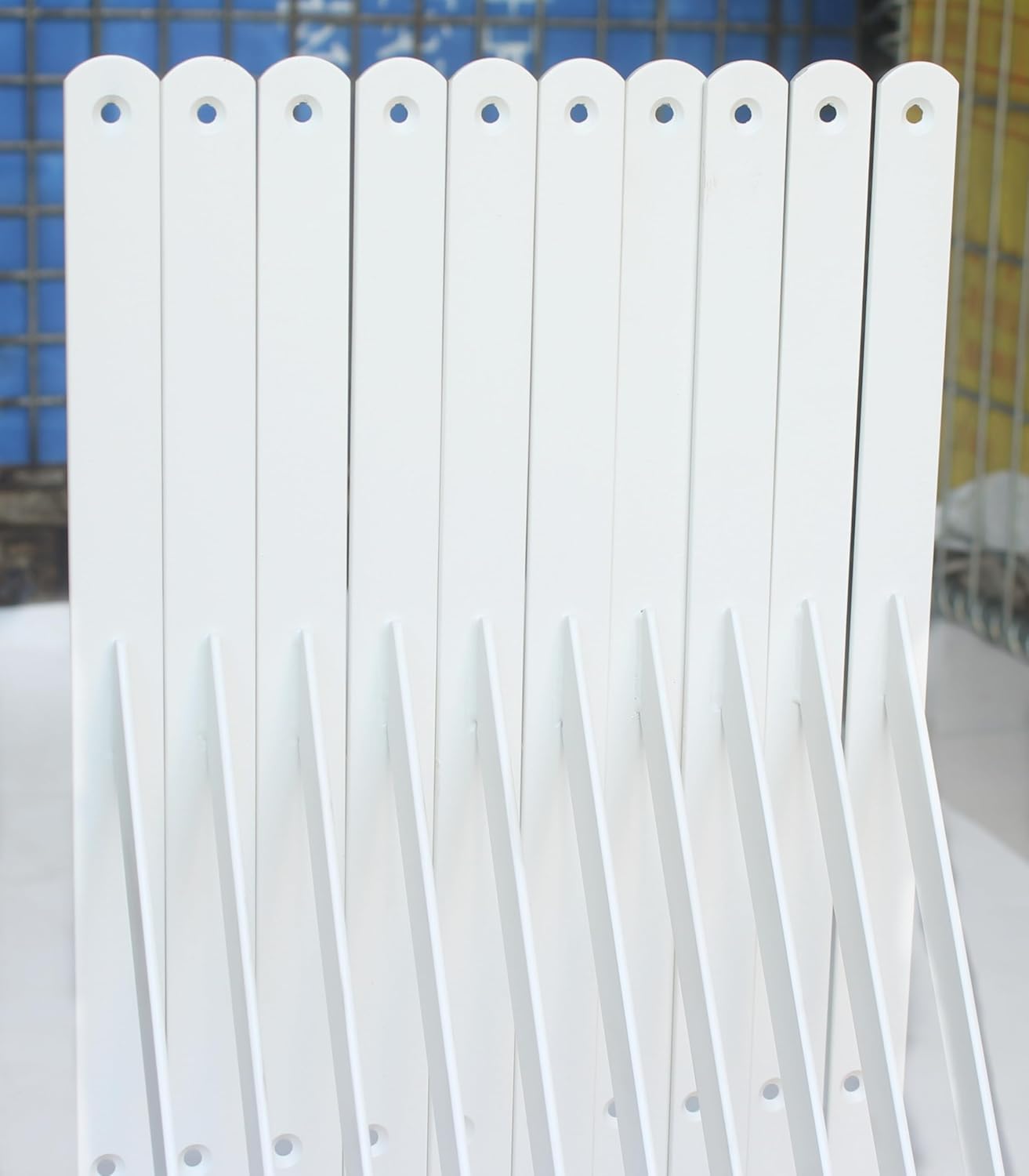 8 Pack L22 x H 12" White Heavy Duty Shelf Brackets with Screws Metal Shelf Brackets Shelf Support Angle Brackets for Shelves L Brackets Heavy Duty Floating Shelf