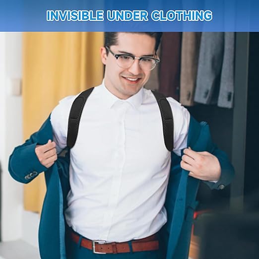 Back Straightener Posture Corrector for Women and Men, Adjustable Back Posture Corrector for Back Support, Upper Back Brace Shoulder Straightener for Women, Black L