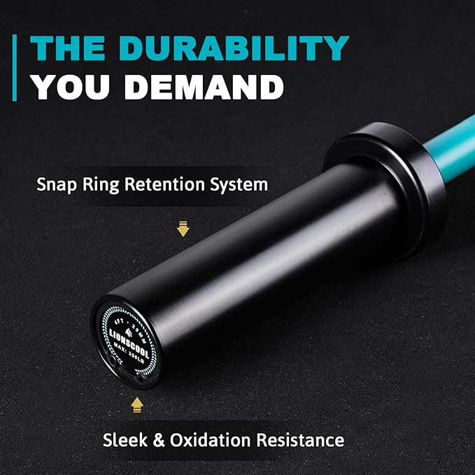 LIONSCOOL Premium 4ft/4.9ft/6ft Barbell for Strength Training and Olympic Weightlifting, 2 Inch Bar for Squats, Curls, Deadlifts, Presses, Hip Thrusts, 350lbs/500lbs/700lbs Weight Capacity