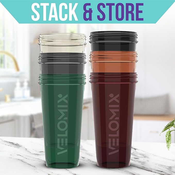 '-6 PACK- 28 oz Protein Shaker Bottle for Protein Mixes - 6x Wire Whisk | Leak Proof Shaker Cups for Protein Shakes | Protein Shaker Bottle Pack | Protein Shake Cup (Earth Tones Collection)
