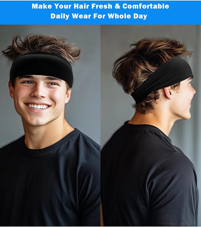 Headband for Men & Women, Sweat Wicking Sports Sweatband Headbands, Workout Running Training Yoga Basketball Hairband