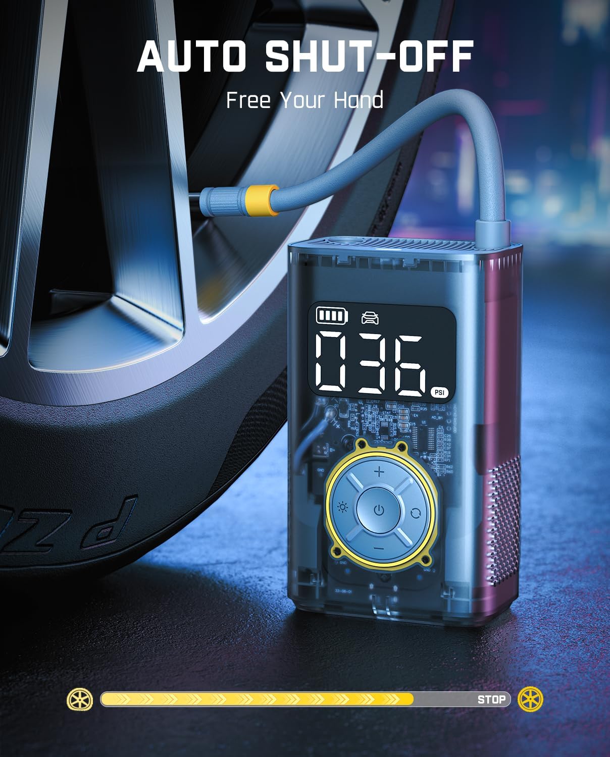 Fanttik X9 Pro Portable Tire Inflator for Compact Car, 1Min Jet-Inflate Electric Bike Pump with Digital Tire Pressure Gauge, 150PSI Air Compressor for Electric Bikes, Motorcycle, Ball, Mechanical Gray