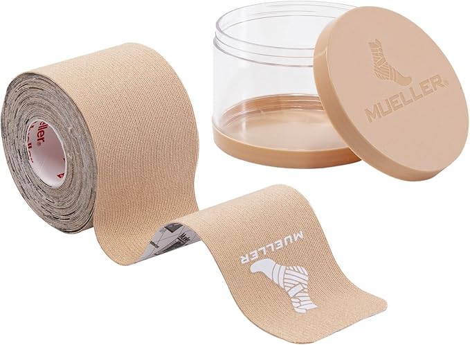 MUELLER Sports Medicine Typhoon Kinesiology Therapeutic Tape, Quality Athletic Tape, Latex Free, 20 Pre-Cut I-Strips, 2" x 9.75" Each Strip