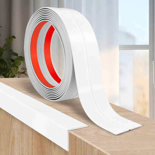 Flexible Wall Corner Protector Moulding Trim Peel and Stick Wall Corner Guards Edge Protector Self Adhesive Molding Trim Strip for Edge Ceiling (White, 2.4 in x 40 Ft)