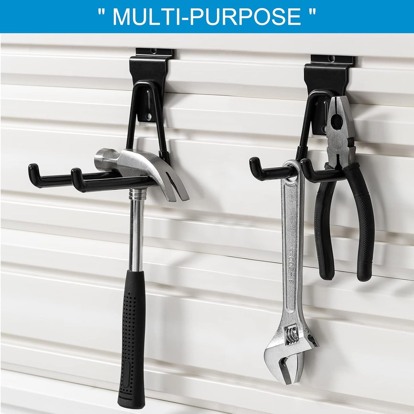 Slat Wall Hanging Hooks, Slatwall Accessories, Slatwall Hooks Assortment, Slat Wall Accessories, Heavy Duty Garage Slatwall Hooks and Hangers,16Pack(Black)