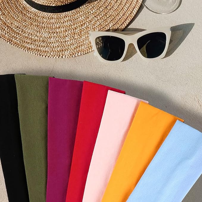 IVARYSS Workout Headbands for Women Non Slip, Premium Stretchy Soft Fabric Head Bands for Women's Hair, Wear for Yoga, Running, Sport, 6 Pack, Neutral Color