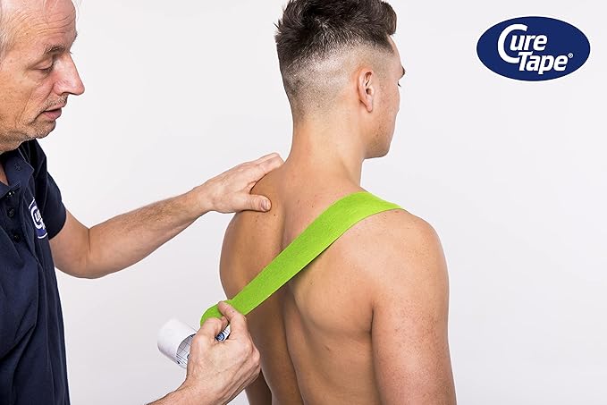 CureTape Sports | Kinesiology Tape for Muscle & Joint Pain | Elastic Therapeutic Tape | Waterproof Athletic Tape | Medical K Tape | 30% Stronger Adhesion | Lime | 2inx16ft | (Pack of 1)