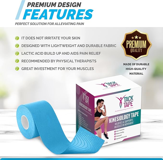 Kinesiology Tape Sensitive Skin - 16ft Uncut K Tape Roll | Sports Tape Athletic Tape for Injuries | Kinesio Tape Waterproof - Latex Free Kinetic Tape for Knees, Joints, face & Muscles