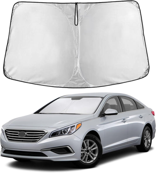 for Hyundai Sonata Windshield Sunshade 2020-2025 EcoNour Sunshade-240T Polyester Material Cars Sun Visor Reflector Blocks UV Rays - Foldable Sunshade Interior Protection Hyundai Sonata Accessories