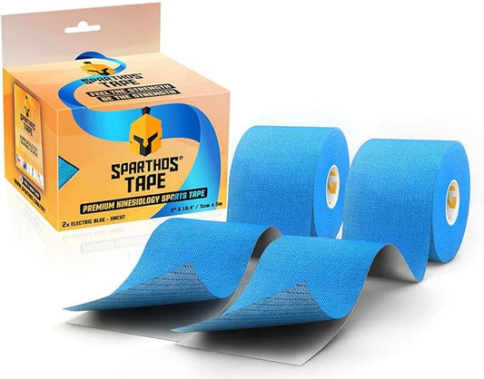 Sparthos Kinesiology Tape - Incredible Support for Athletic Sports and Recovery - Free Kinesiology Taping Guide! - Uncut 2 inch x 16.4 feet Roll