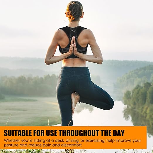 TrelaCo 2 Pack Posture Corrector Adjustable Upper Back Brace Back Straightener Back Corrector for Men, Posture Strap Back Support for Women, Shoulder Neck Effectively, One Size Fits Most, Black