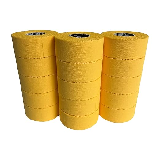 Ringside 1" Athletic Trainers Tape, Cotton Kinesiology Tape for Combat Sports, Adhesive, 30 Foot Rolls, Gold, 15 Rolls