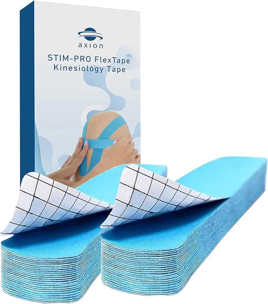 Kinesiology Tapes PRECUT | 50 Blue Pre-Cut Sport Tape Strips 10x2 in | Waterproof • Skin-Friendly • Elastic | Kinesiology Tapes Ideal for Sports