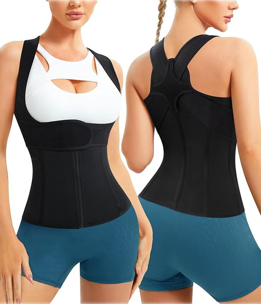 URSEXYLY Back Brace For Women Waist Trainer Vest Back Straightener Adjustable Posture Corrector Spinal Neck Shoulder Support