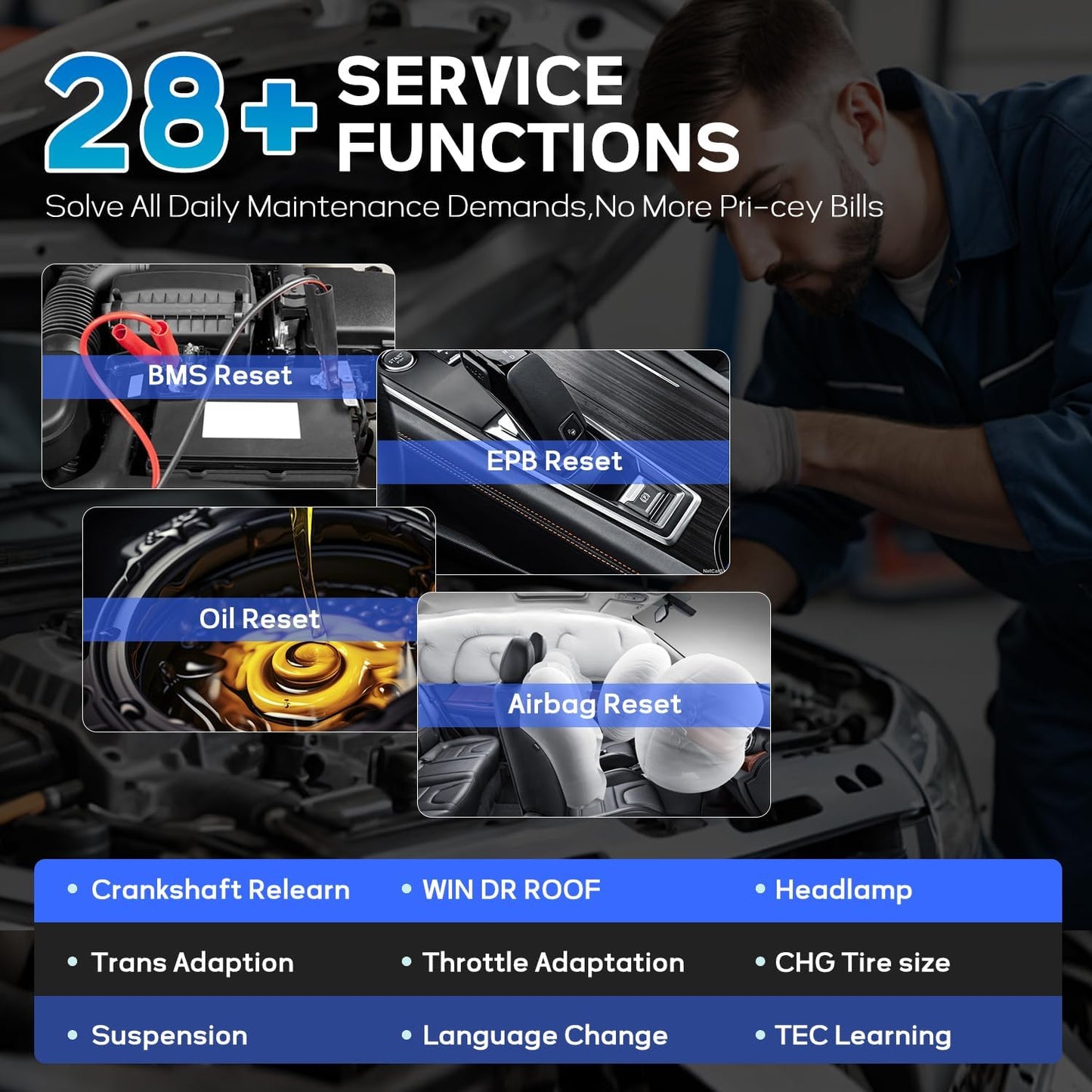 Autel MaxiCOM MK808Z-BT Diagnostic Scanner - Bidirectional Scan Tool Work as MK900BT, Up of MK808S MX808S MK808Z, 28+ Services, Works w/ BT506/MV108S, Android 11, 150+ Brands, FCA