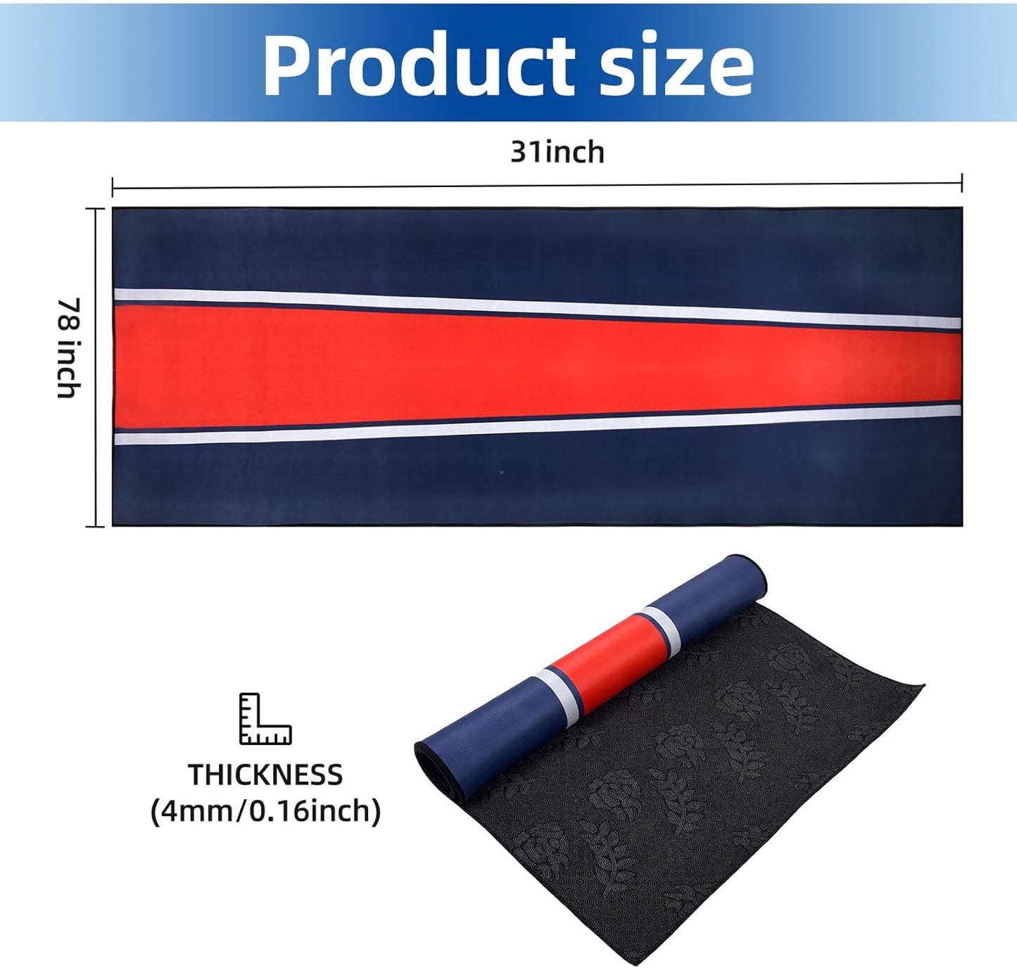 Motorcycle Mat, 78" L x 31" W Motorcycle Garage Mat Waterproof, Non-Slip, Heavy-Duty Surface for Display Decoration, ATVs & Workshop Use – Easy to Clean & Reusable