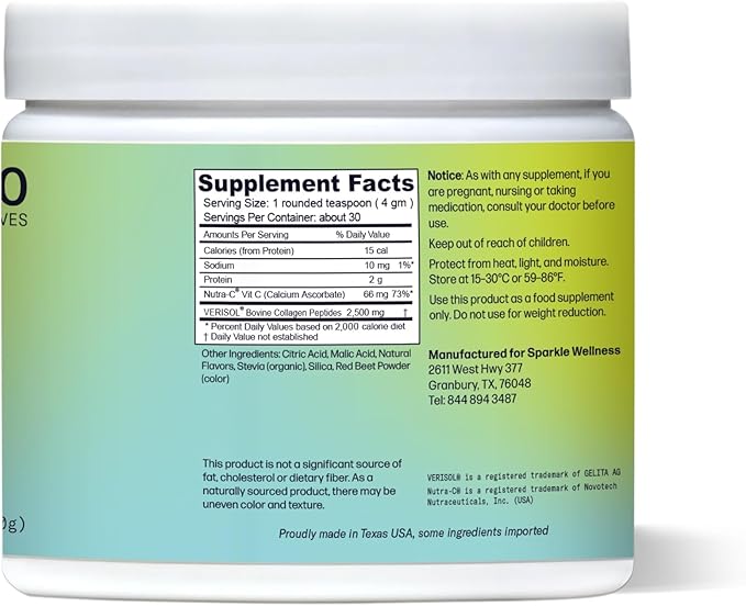 Skin Boost (Acai Lemonade) [50-Serves] | Collagen Powder Supplement with VERISOL Bioactive Hydrolyzed Collagen Peptides & Vitamin C to Improve Skin, Hair & Nail Health