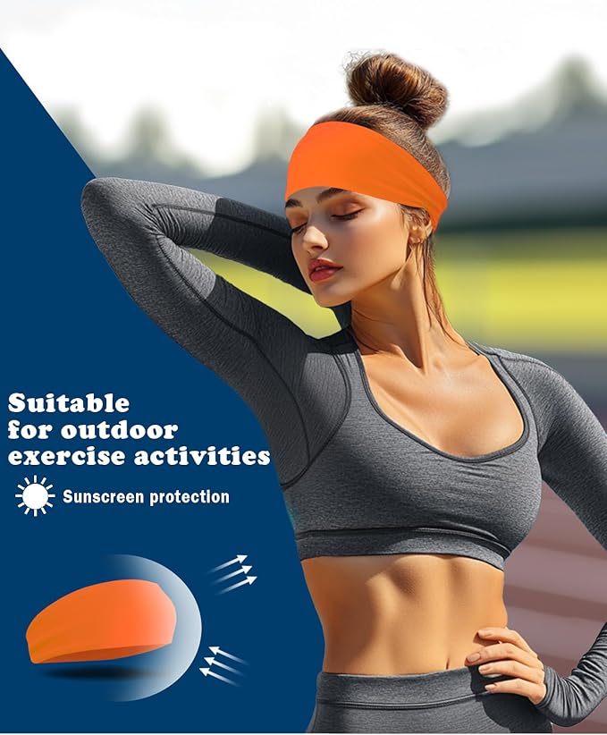 Headband for Men & Women, Sweat Wicking Sports Sweatband Headbands, Workout Running Training Yoga Basketball Hairband