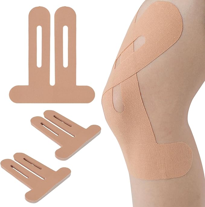 10Pcs Kinesiology Tape for Knees,Athletic Tape,Waterproof & Breathable Kinesio Tape,Elastic Sports Tape for Knee Pain Relief,Kinesiology Tape Precut,Knee Tape,Muscle Tape for Knee Support (Skin Color)