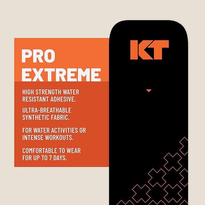 KT Tape Pro Extreme Therapeutic Elastic Kinesiology Sports Tape, 20 Pre Cut 10 inch Strips, 100% Synthetic Water Resistant Breathable, Pro & Olympic Choice, Sonic Blue