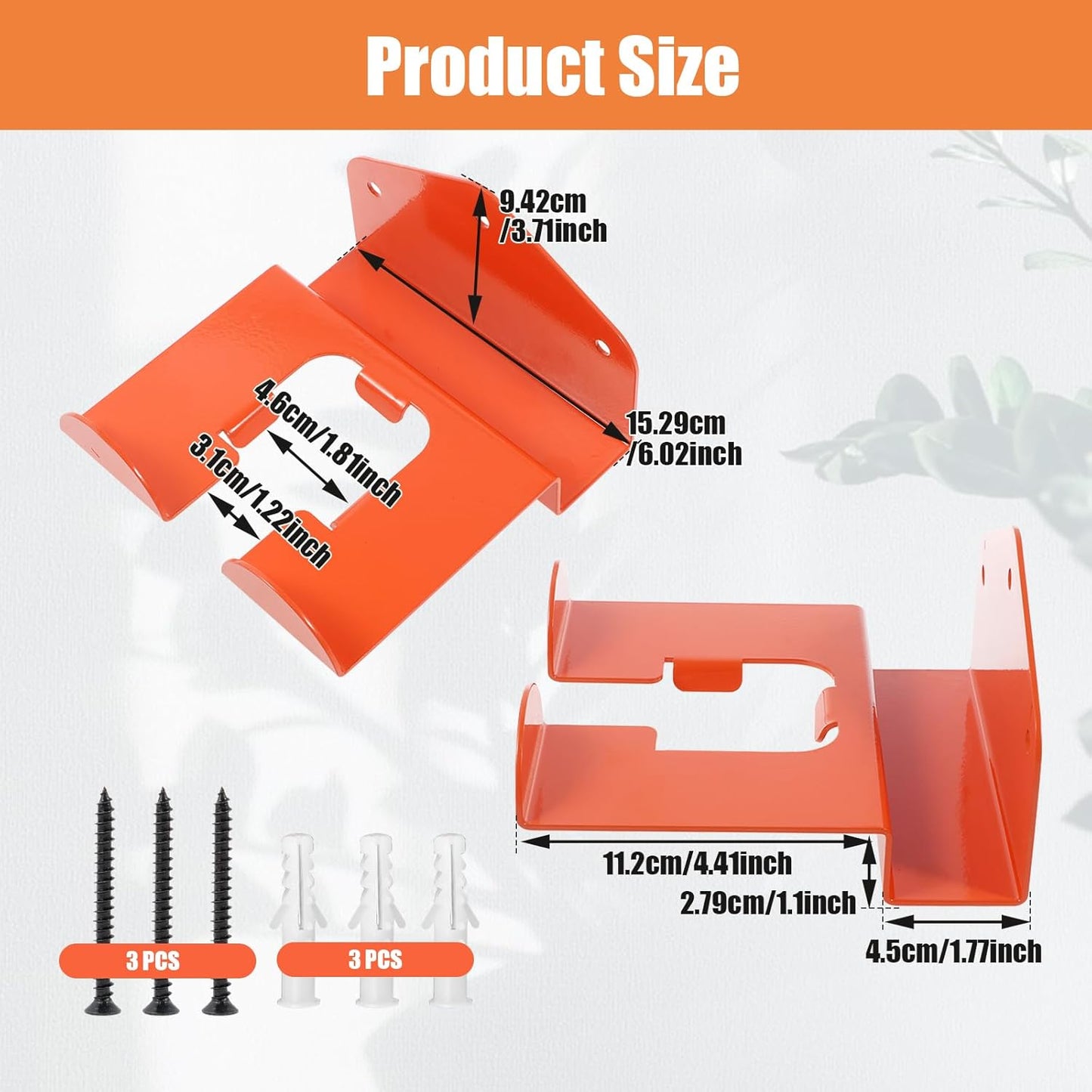 4Pack Weedeater Hanger Wall Mounted Grass Trimmer Rack Heavy Duty Garden Tool Hanger Steel Weed Whackers Holder Hedge for Grass Garden Tools