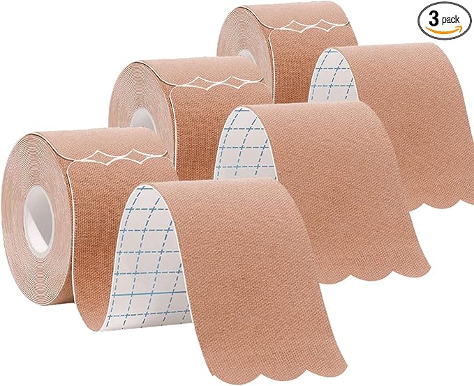 Kinesiology Tape Pro Athletic Sports (3 Rolls,60 Precut Strips) Waterproof Breathable Latex Free Tape for Ankle Wrists Knees Elastic Running Tennis Swimming Sports Activities Tapes(Flesh Color)