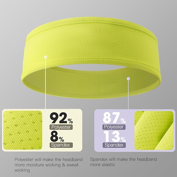 Braylin Men's Headband, 3-Pack Men's Sweatband, Sports Headband for Running, Cycling, Basketball, Fitness Workout, Unisex Headbands