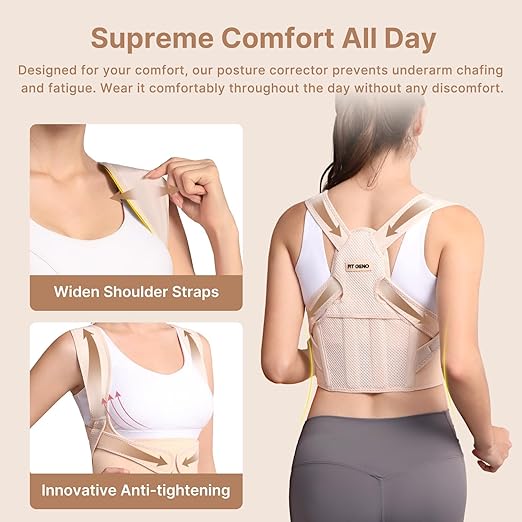 Posture Corrector for Women and Men: Improve Posture Correct Hunchback Slouching Invisible Under Clothes - Adjustable Lightweight Upper Back Brace for Neck Shoulder & Upper Back Pain Relief (XS/S Under Bust 26"-37")