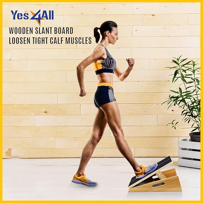 Yes4All Professional Incline Board, Slant Board Calf Stretching, Squat Wedge and Anti-Slip Surface, Portable Side Handle