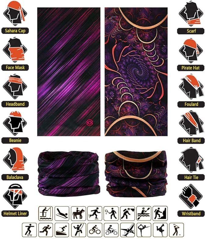 Neck Gaiter Headband Headwear Head Wrap Face Mask Magic Scarf Bandana for Men and Women