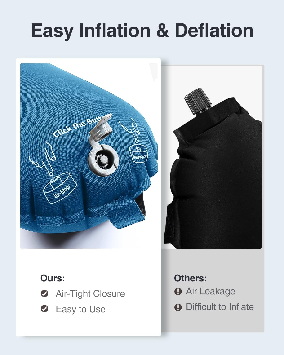 Luxtude Inflatable Lumbar Pillow for Airplane Travel, Lumbar Support Pillow for Office Chair/Car, Self-Inflating Travel Lumbar Pillow Back Support, Lower Back Pillow for Reducing Lumbar Pain