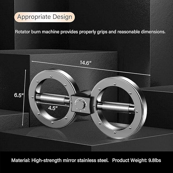 Burn Machine - Rotator Machine Arm Workout - 8-15 Lbs Adjustable Forearm Strength Trainer with 360° Rotation for Home Gym | Upper Body Strength Training Equipment | Arm Workout Equipment for Fitness