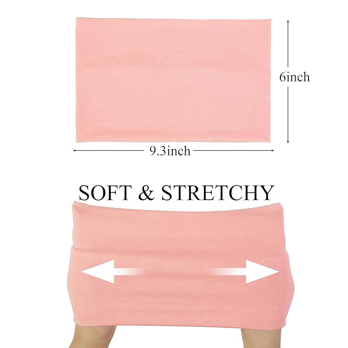 Huachi Wide Boho Elastic Headbands - Non Slip Thick Fashion Hair Bands for Women's Workout, Running, Working