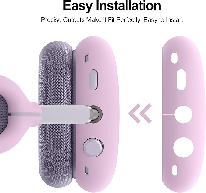 Silicone Case Cover for AirPods Max Headphones, Anti-Scratch Ear Pad/Ear Cups/Headband Cover for AirPods Max, Soft Sweat-Proof Silicone Protector Accessories for Apple AirPods Max (Violet)