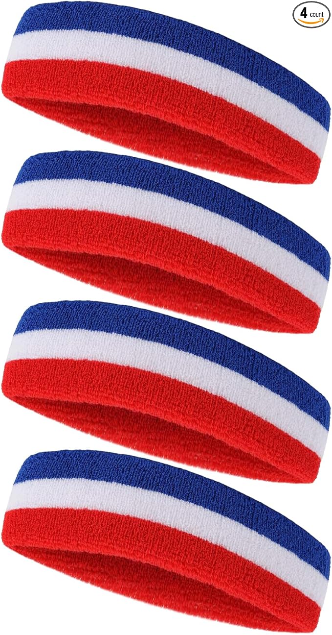 Tanluhu Sweatbands Sport Headbands for Men & Women,Terry Cloth Sweat Band for Tennis, Running, Basketball, Working Out, Execise - Athletic Sweat Cotton Headband Outdoor