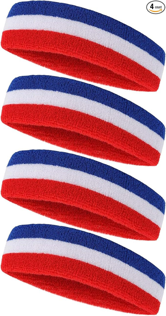 Tanluhu Sweatbands Sport Headbands for Men & Women,Terry Cloth Sweat Band for Tennis, Running, Basketball, Working Out, Execise - Athletic Sweat Cotton Headband Outdoor