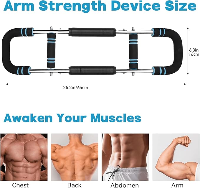 Twister Arm Trainer, Adjustable 66–110LB Arm Exerciser for Forearm, Chest & Triceps Strength, Portable Upper Body Workout Equipment for Home Gym & Office Fitness